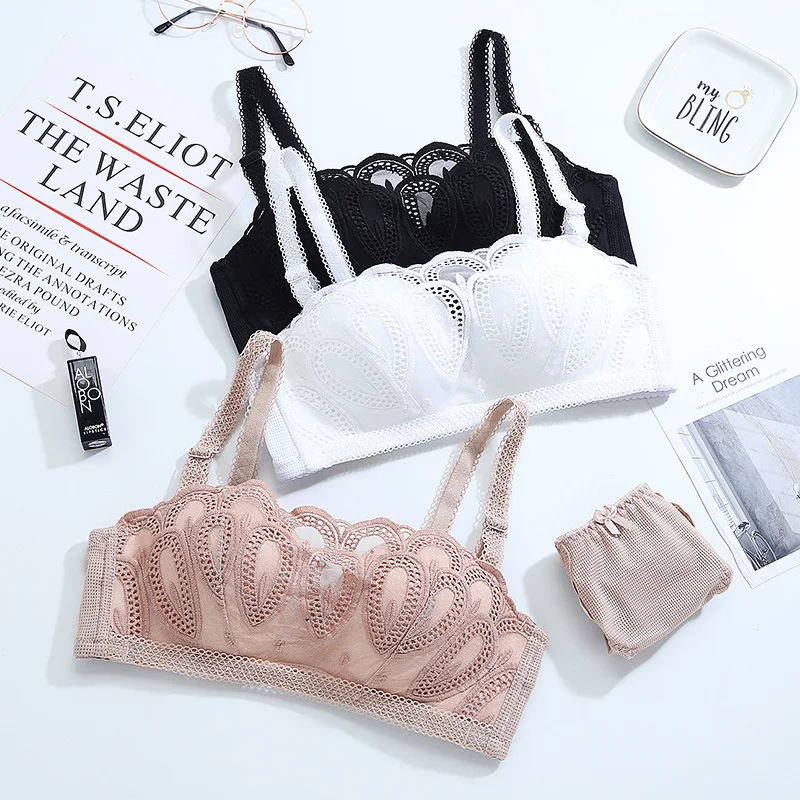 Сексуальное женское нижнее белье, бюстгальтеры с пуш-ап, комплект Кружевной Топ без бретелек бюстгальтер мягкий бюстгальтер беспроводной нижнее бельё для девочек