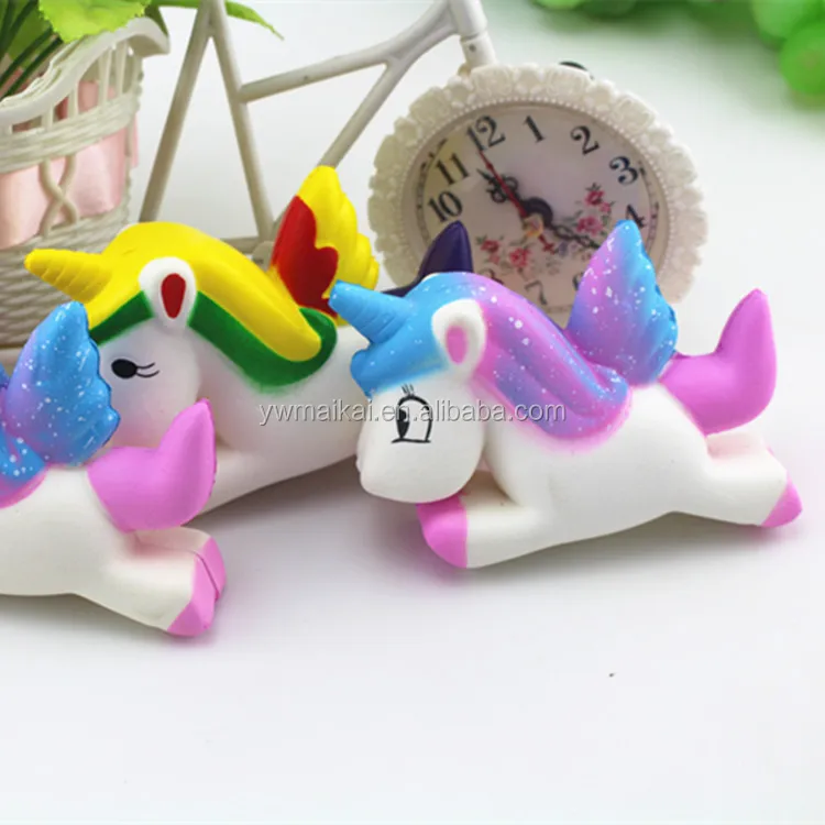 Top quality super soft slow rising toys PU squishy flying horse unicorn for stress release