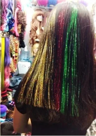 50cm Hair Tinsel Clip In Hair Tinsel Extension 15 Colors