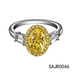 Sevenajewelry SAJR0046 Italian Style 18k Solid Gold Plating Diamond Rings,Gold Filled Wedding Yellow Cz Rings