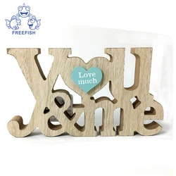 Wooden decorative home family desktop word letters standing block