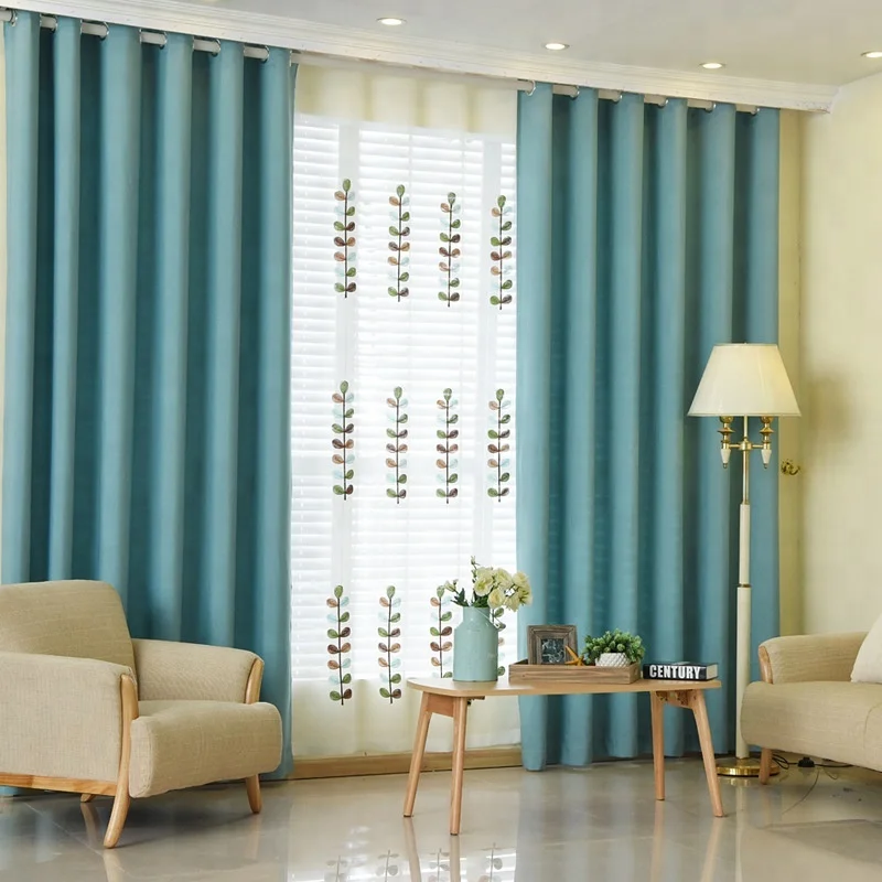 High Quality Linen Interior Sun Shading Thick Cloth Panels Drapes Blackout Curtains For Cafe Bedroom Living Room Wholesale