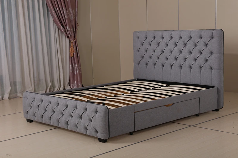
Factory Multifunctional Drawer Ottoman King Size Storage Soft Bed 