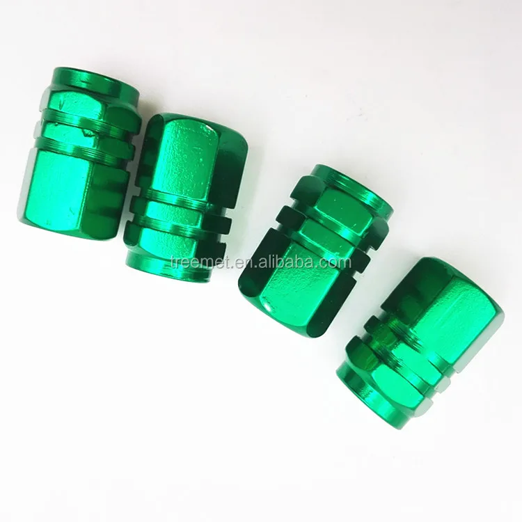 Aluminum air green valve caps