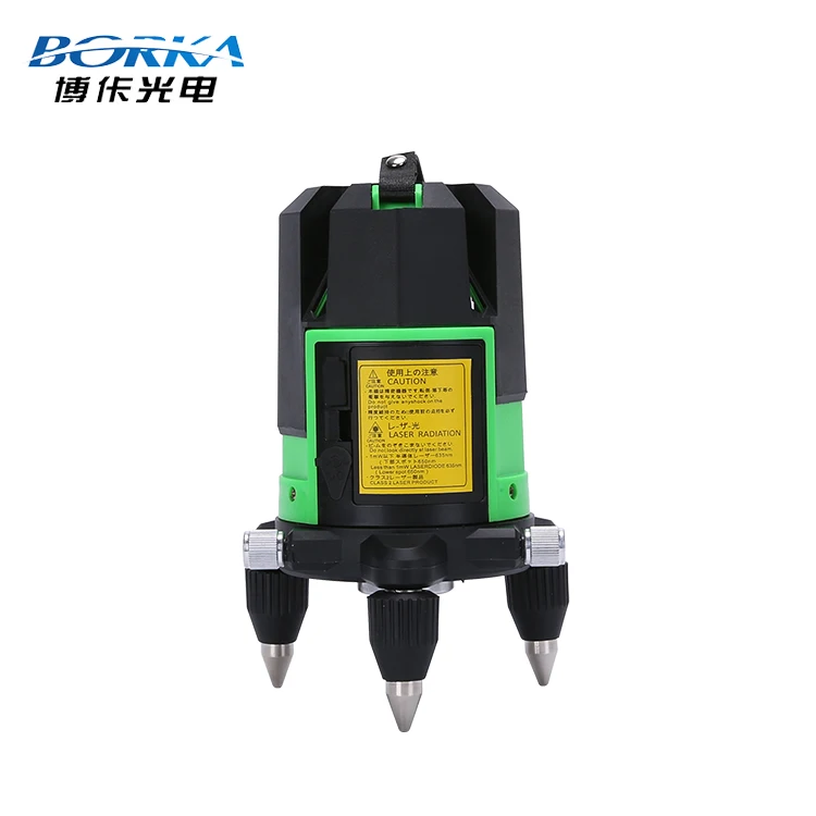 Borka 5 lines 4V1H green beam laser level machine built in lithium battery