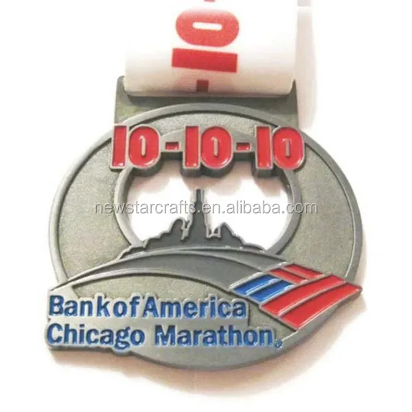 Custom silver enamel football club festival sports alloy medal