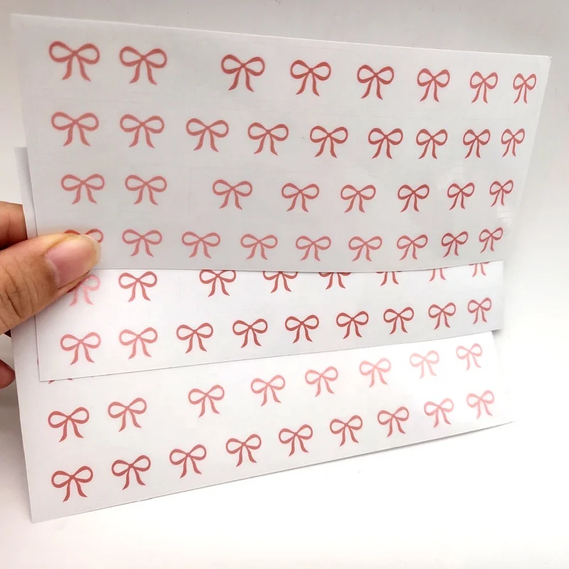 Transparent Stickers Printing Custom Foil Bow Kiss Cut Sticker Sheets