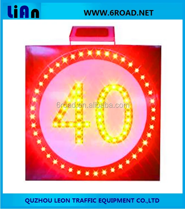 LED Solar Traffic Signs Speed Limit 40KM/H