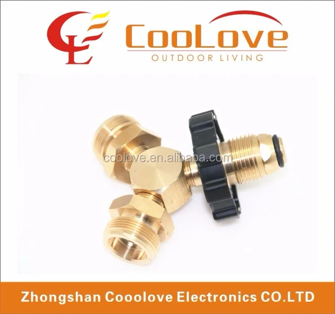 connect two appliances to one cylinder propane y type male adapter with handwheel