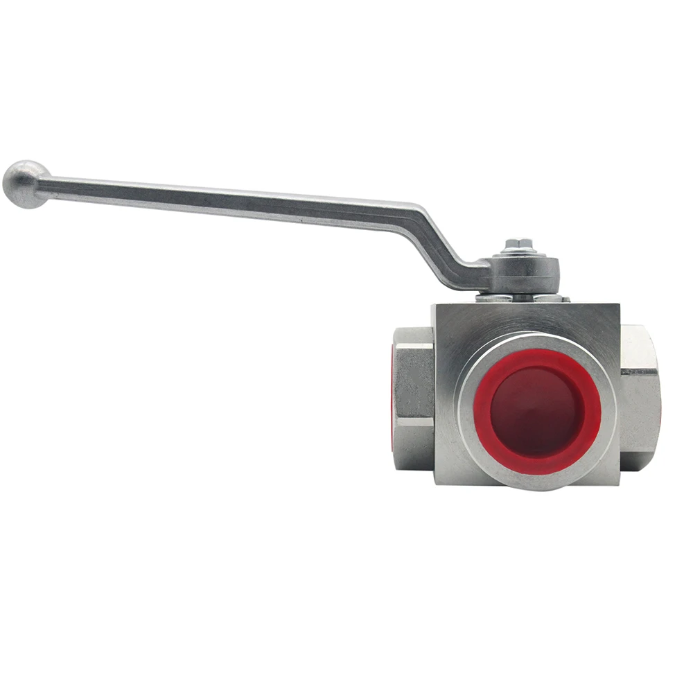 KHB3K 3 way high pressure hydraulic ball valveNPT1 1/4, 4568PSI 315Bar