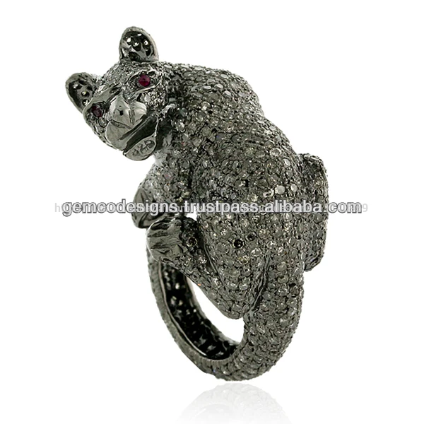 пролоёить алмазов панда кольца ювелирные изделия ручной работы
