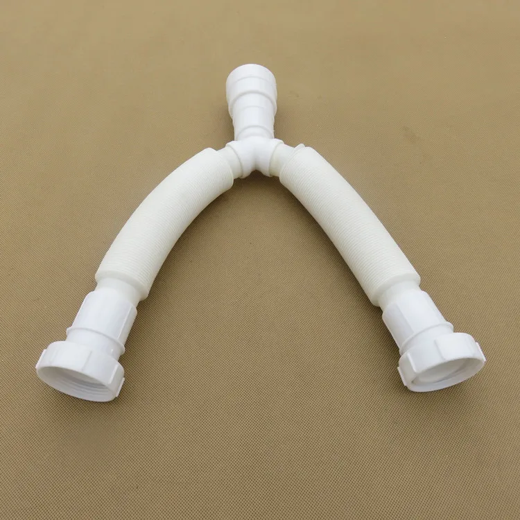 Double plastic drain hose sink waste hose crinkle hose flexible pipe