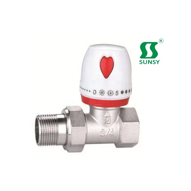 China Yuhuan factory shunshui sunsy BSPP BSPT NPT forged female PPR Brass straight type temperature control valve manually