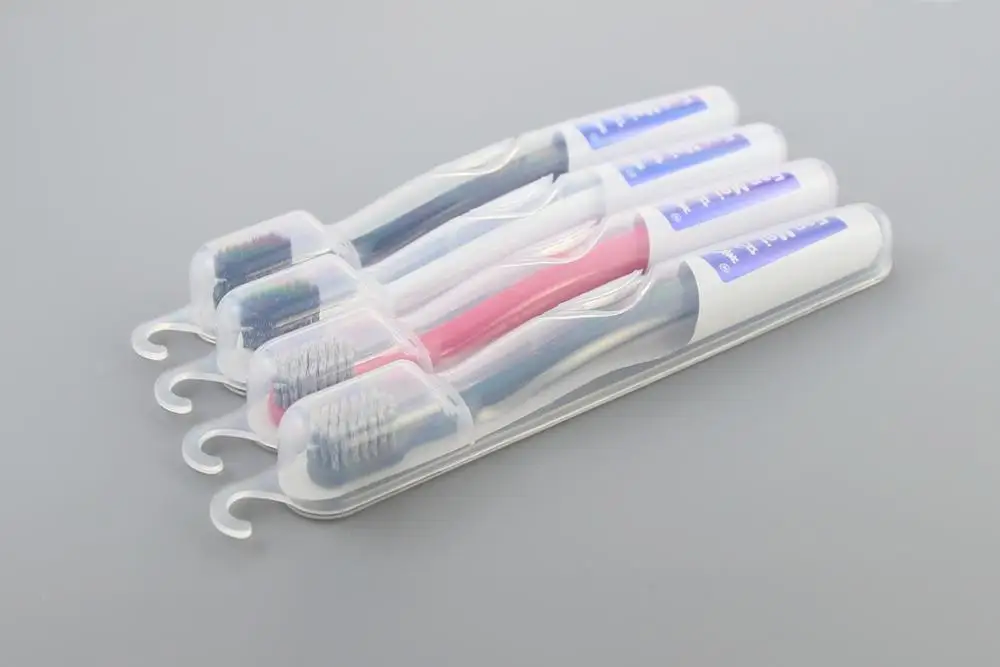 New Package of Toothbrush with PP Foldable Case Hiking and Travel Toothbrush Container Spiral Tapered Bristles From Xinda