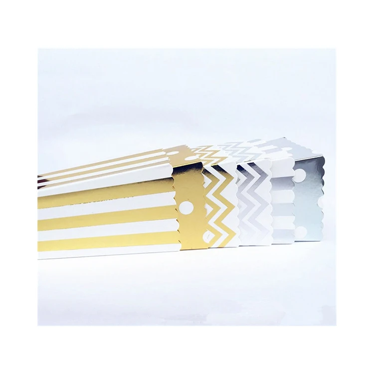 
Custom hot stamping gold silver stripe wave dot popcorn disposable paper cup 