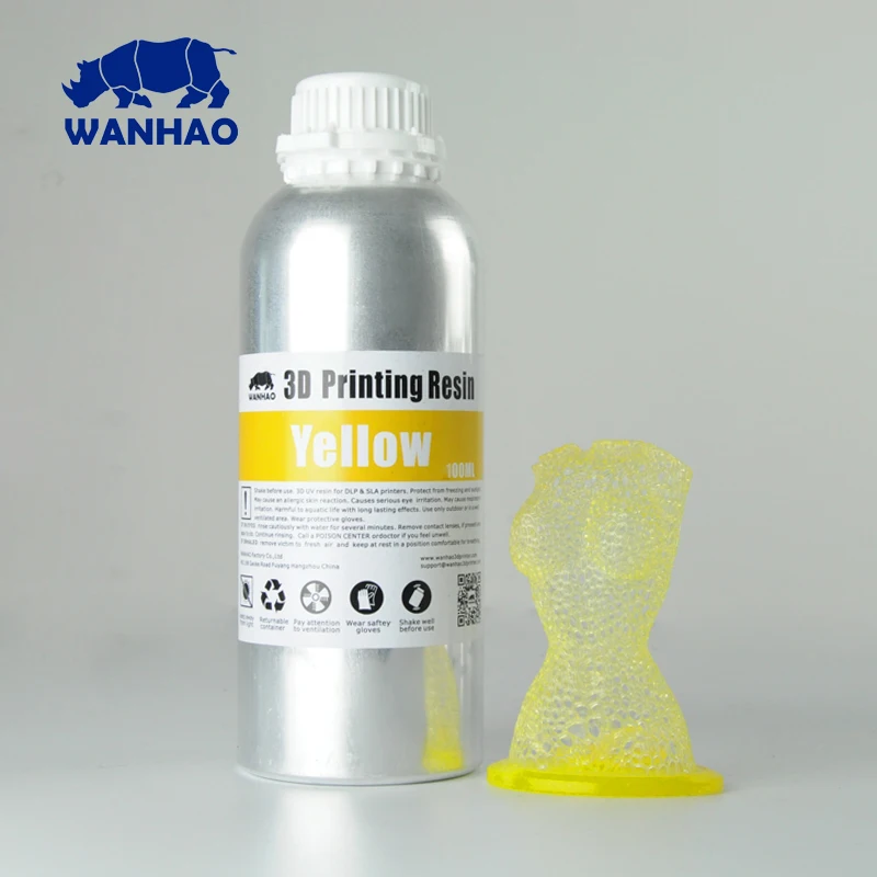 New Wanhao Water Washable Resin For Wanhao D7 Printer DLP SLA 3D Printer Washable Resin New Aluminium bottle 1L(1000ml/bottle)