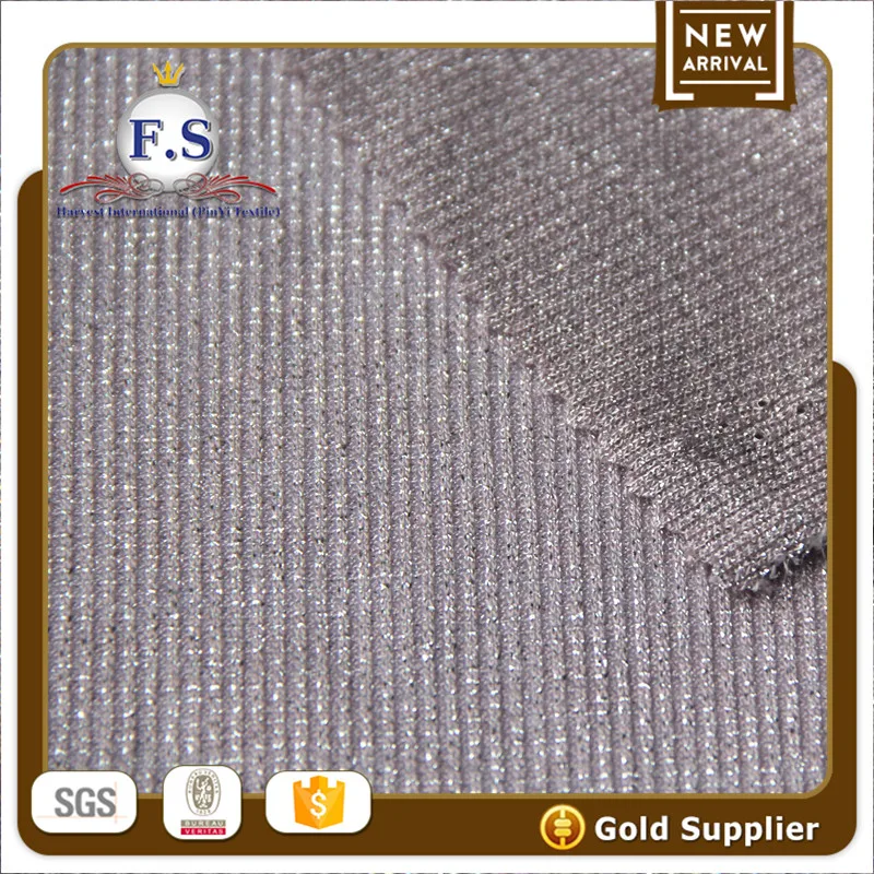 Трикотажная ткань в рубчик для женского свитера, 64/14, 5/21, 5 вискоза/люрекс/нейлон, хаки 2x2