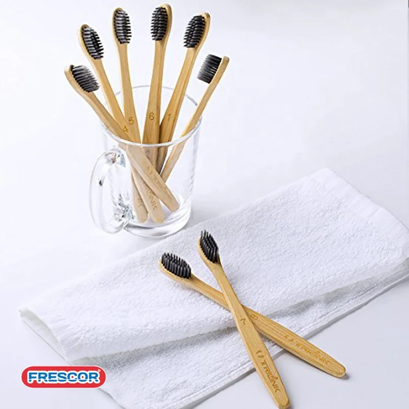wholesale charcoal 4 pack bamboo toothbrush bamboo tooth brush