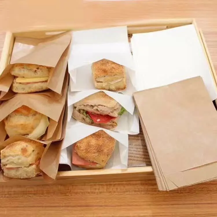 
Oil-proof Food Packaging Kraft Baking Toast Bread Paper Bags Making Machine 
