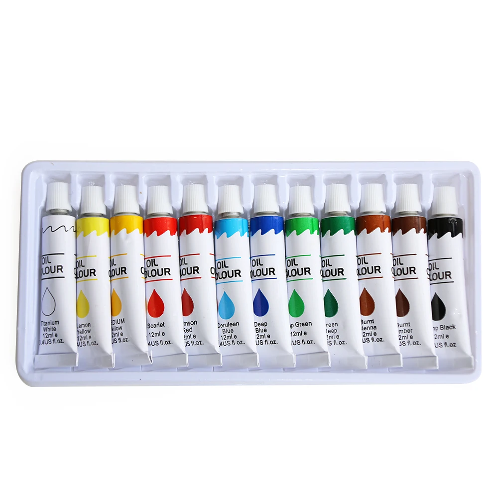 12 colors 12ml tubes concentrated artist oil paint set for all skill levels