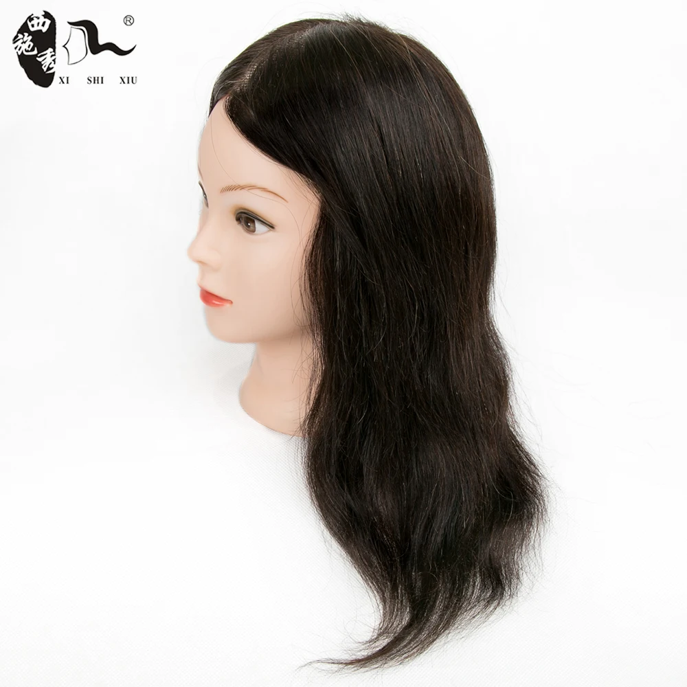 XISHIXIUHAIR  Wholesale High Quality Cheap Natural Human Hair Practice Doll Dummy Cosmetology Barber Mannequin Head for Training