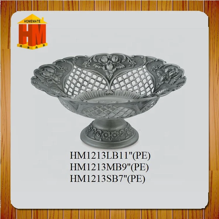China manufacturer food grade metal crafts zinc alloy fruit plate tableware decoration wedding cake dish salad dish