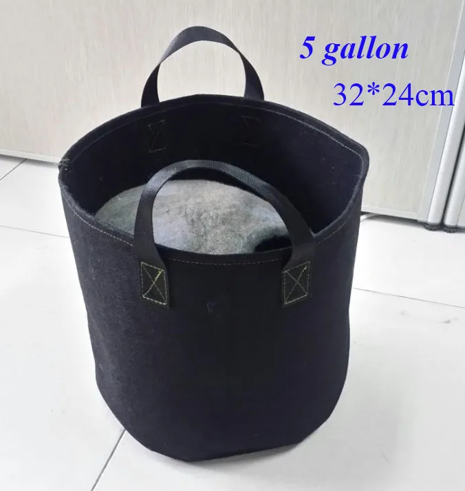 
wholesale Flower felt pot 5 gallon 7 /10 /15 /200 /400 gallon felt grow bags fabric felt planter bags for garden 