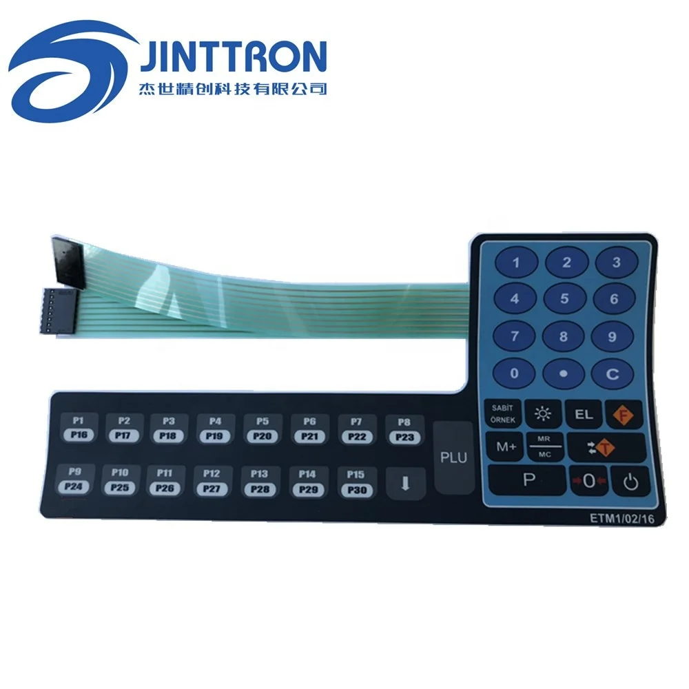 
Membrane keypad/keyboard manufacturer with 3M adhesive with red and yellow Bicolor display window 