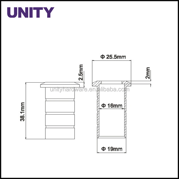 Unity DBIX901 пыли пол Болт strike из нержавеющей