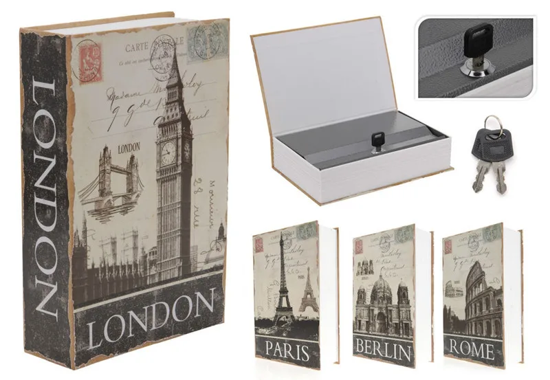 Factory Wholesale Book Safe Lock Box Dictionary Metal Secrect Book Hidden Money Safe Box