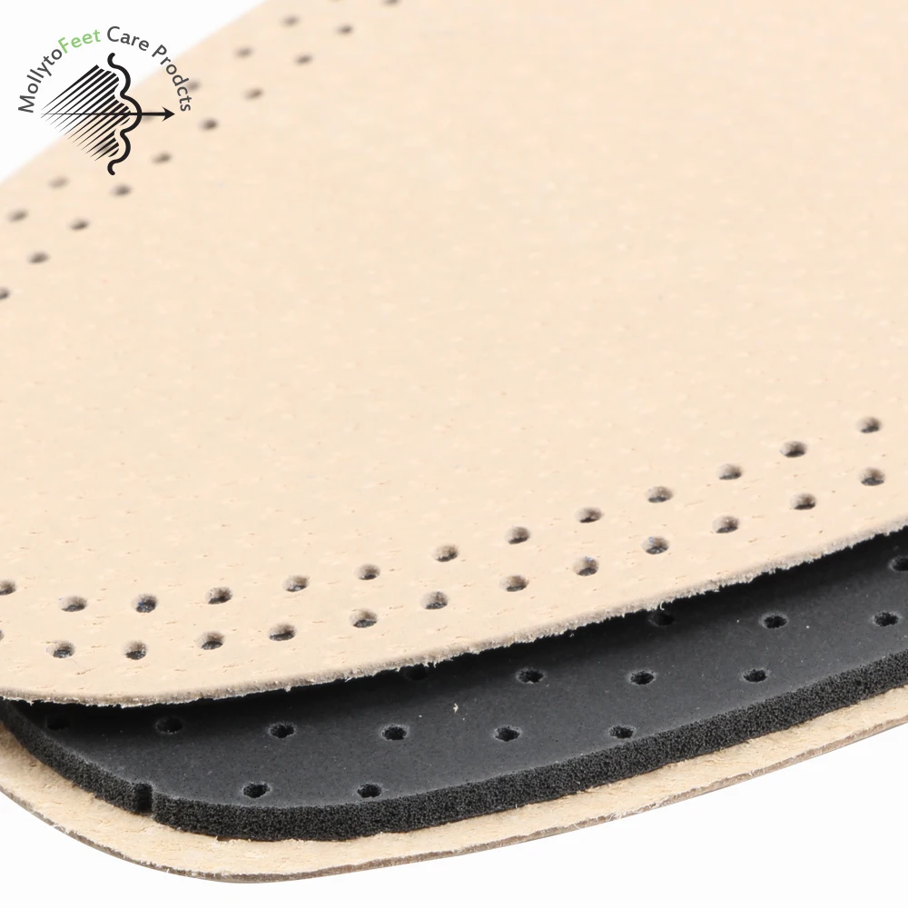 Mollyto TOP Layer Pigskin Genuine Leather Material Comfortable Natural Shoe Insoles