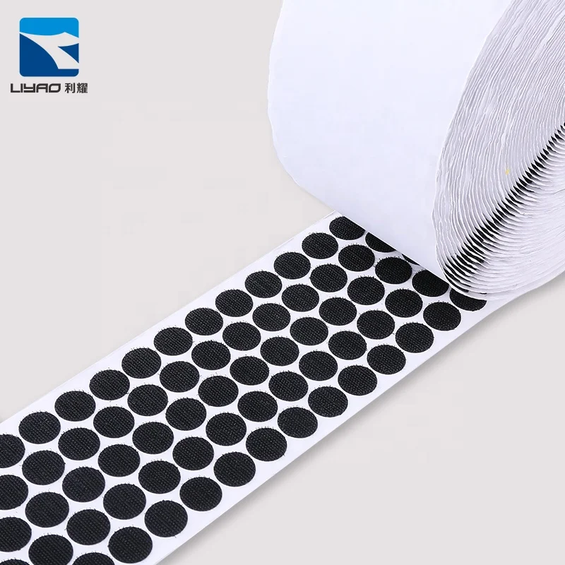 House Fitting Accessory White Self Adhesive Round Indoor Hooks And Loop Tape/ Coins/ Dot