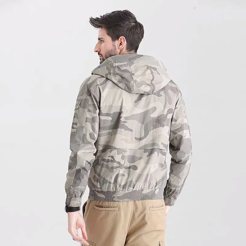 2022 New style plus size trench coats spring and autumn camouflage jackets for men