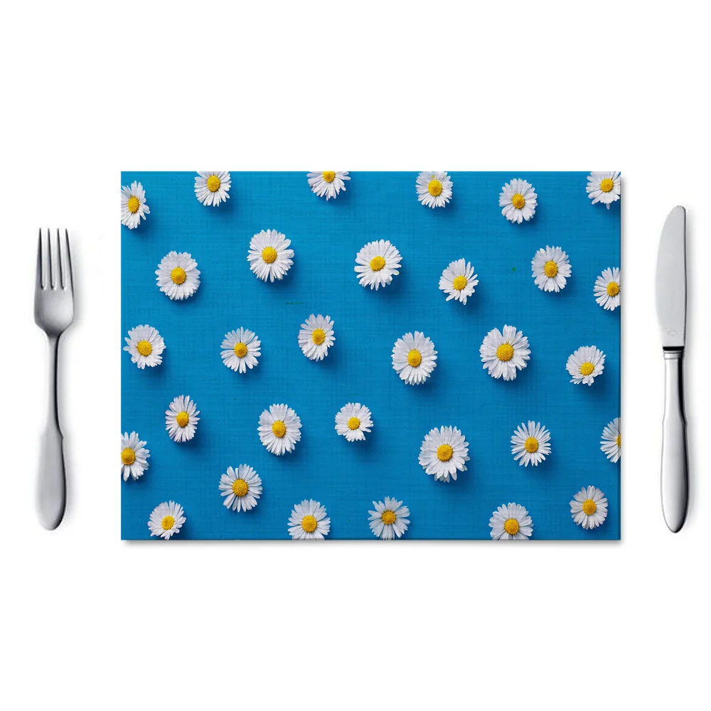Fashion Customized Waterproof Fabric Placemats Sublimation Print Dining Table Place Mats