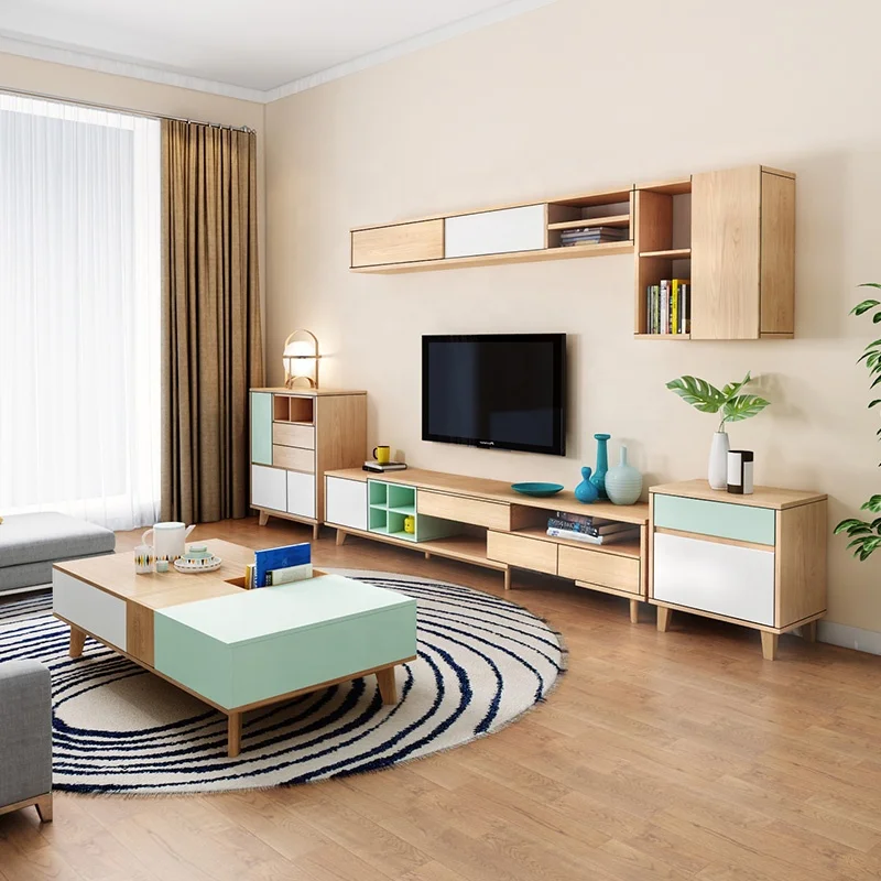 Jieshi Design Nordic Style Youth Living Room Furniture Simple Storage Sideboard Solid Wood