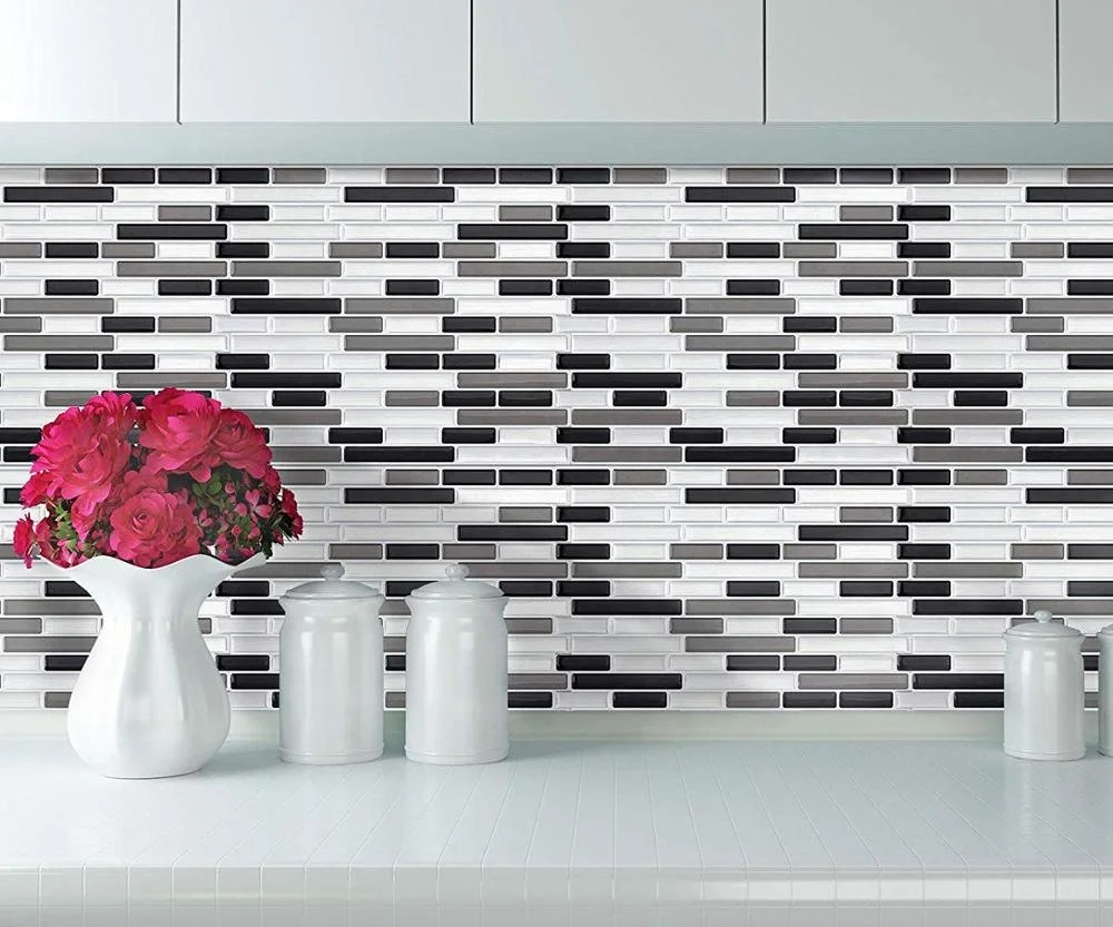 Peel and Stick Wall Tile Kitchen Bathroom Wall Decoration 11*9.25 Inch Self  Adhesive Mosaic Tile