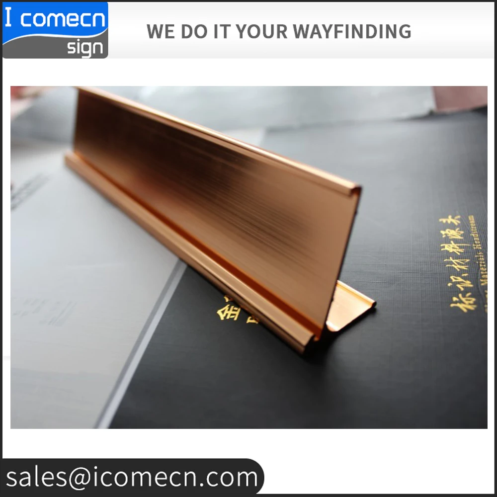 Good price 2*8 engraving plate anodized Metal table nameplate sign holder