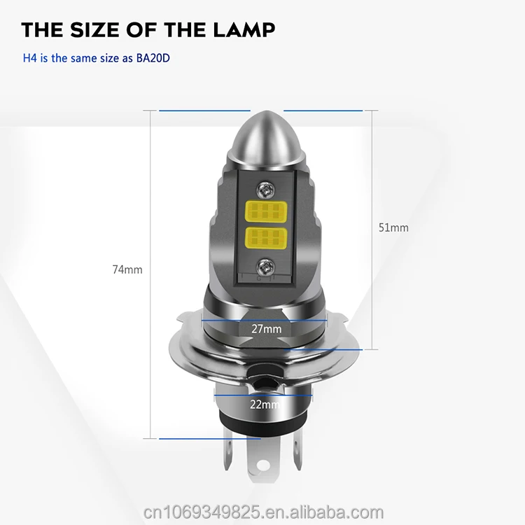 Bullet shaped LED single side motorcycle headlight bulb