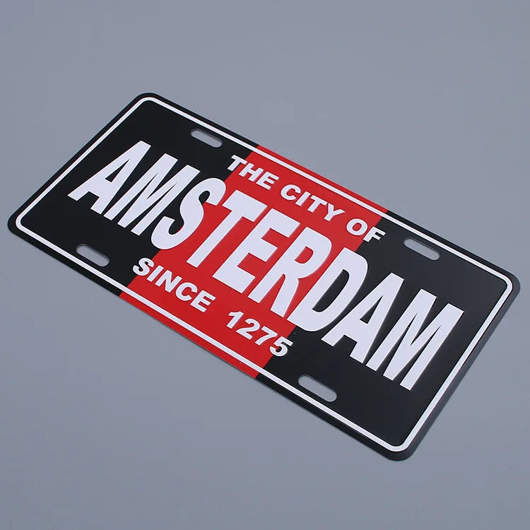 Amsterdam city printed souvenir car license plate