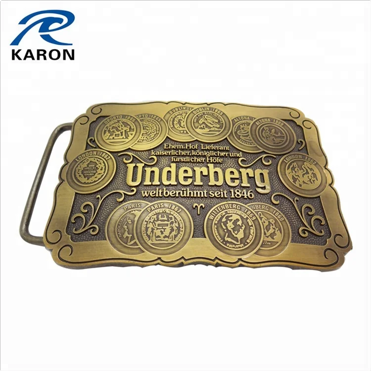 rectangle shape die casting western cowboy belt buckle in metal