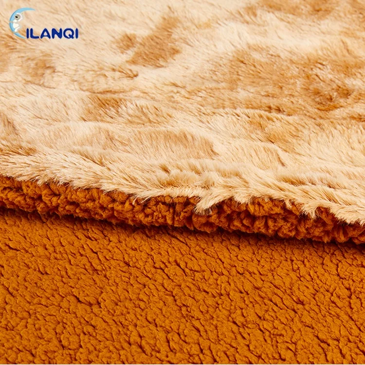 
China Manufacturer Thick Double Layer Blanket Cozy Plush And Sherpa Sofa Thorw For Winter 