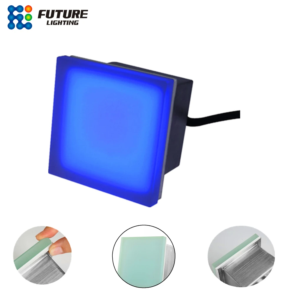 
Outdoor IP67 garden yard lighting decor 100x100mm glass shelf led brick light 