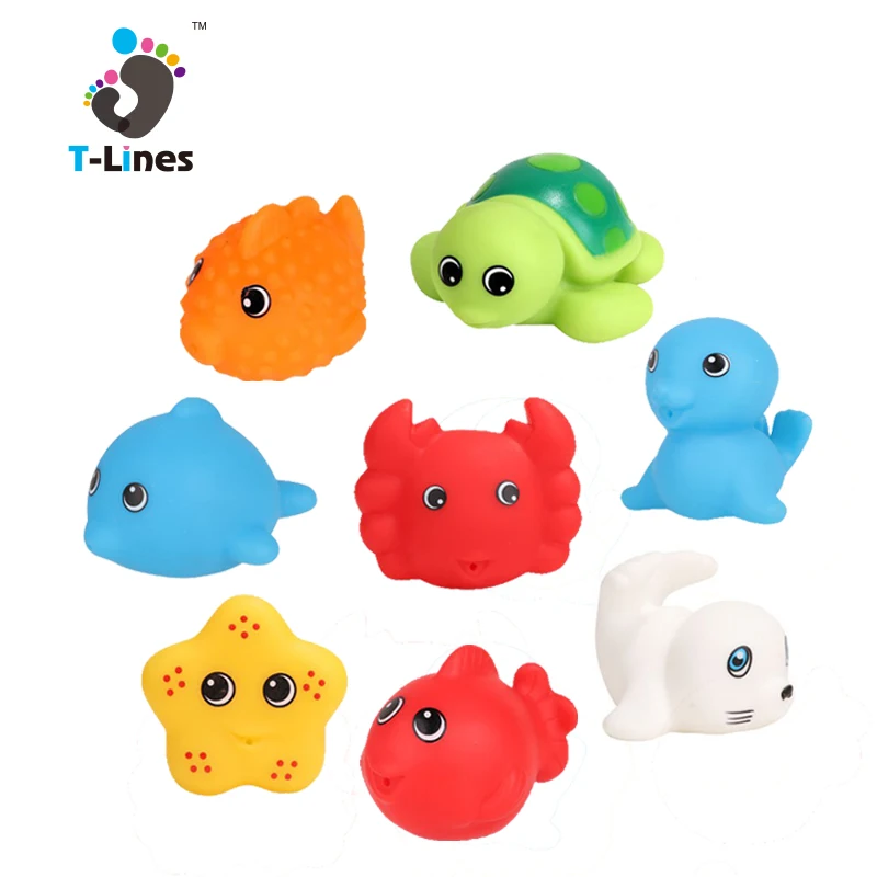 Whale and crab floating mini vinyl animal bath toy