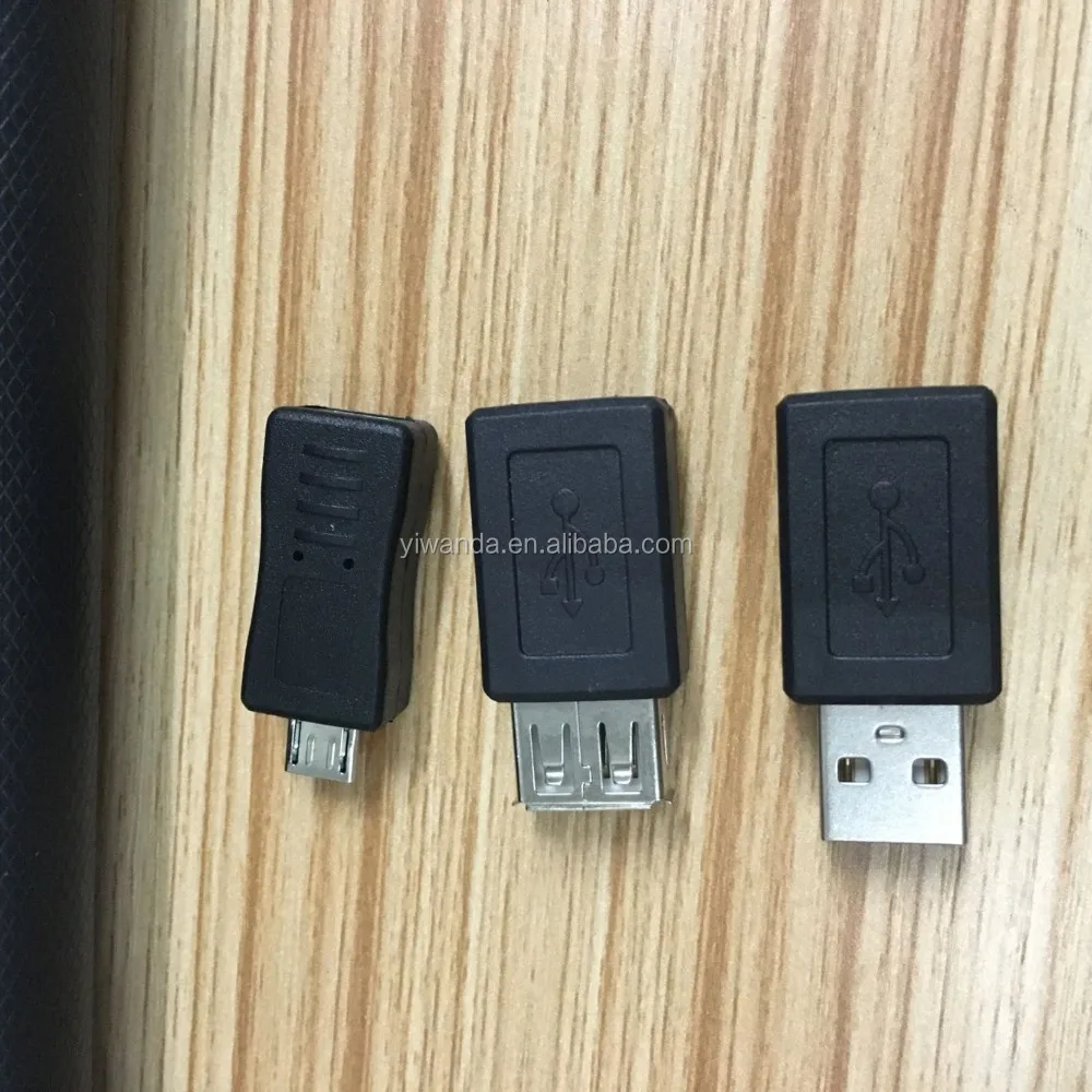 OEM USB2.0 adapter/connector micro usb male to mini usb female black