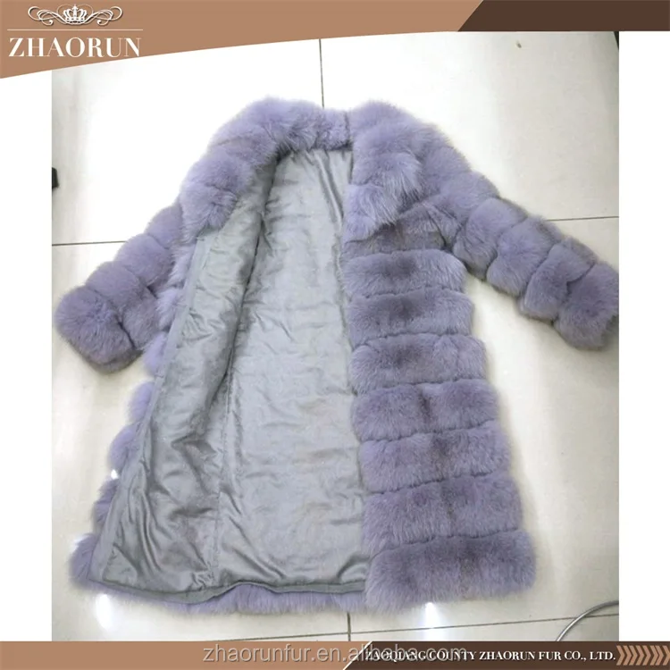 Fashion  Winter Women  Long  Fox Fur Coat Jacket  Elegent Real Fox Fur Parka