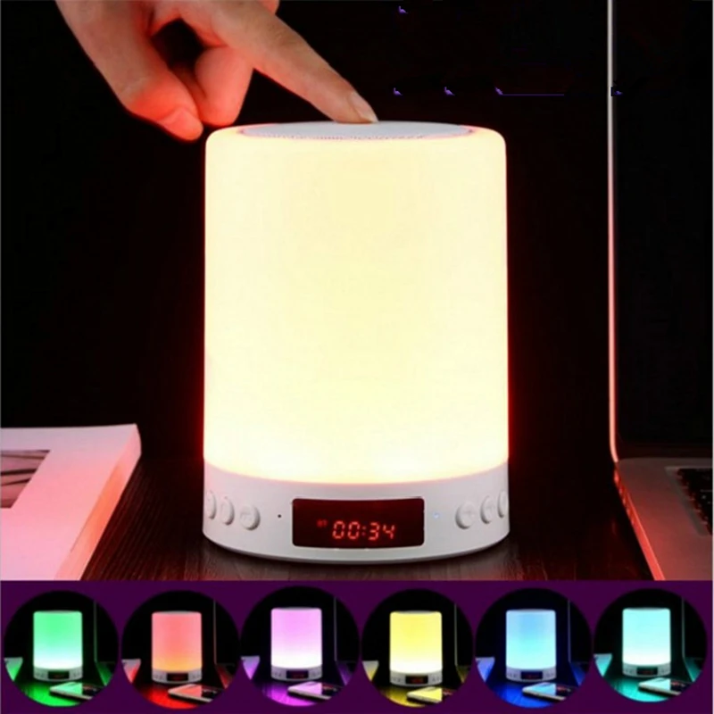 
Pat light alarm clock Blue tooth speaker colorful lights Blue tooth mini audio smart touch atmosphere 