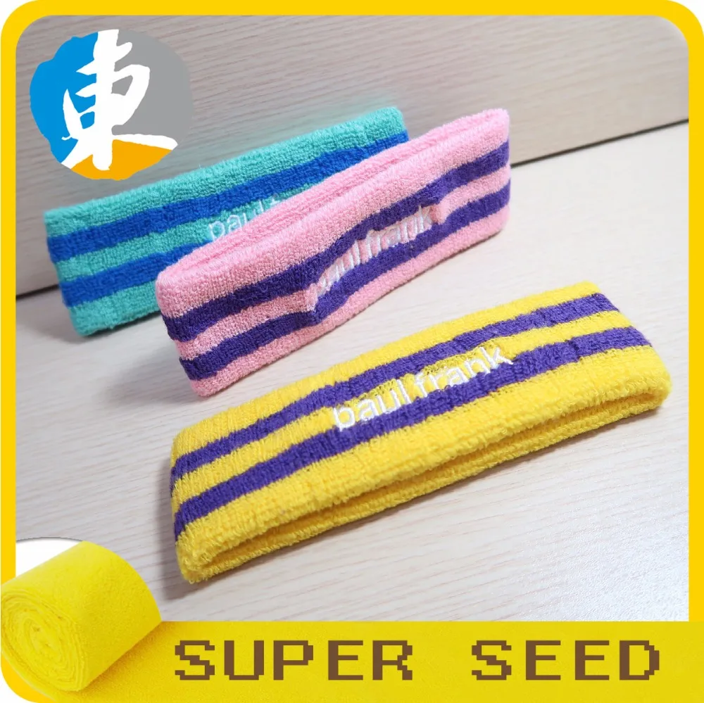 Cotton terry embroidery headband with custom logo