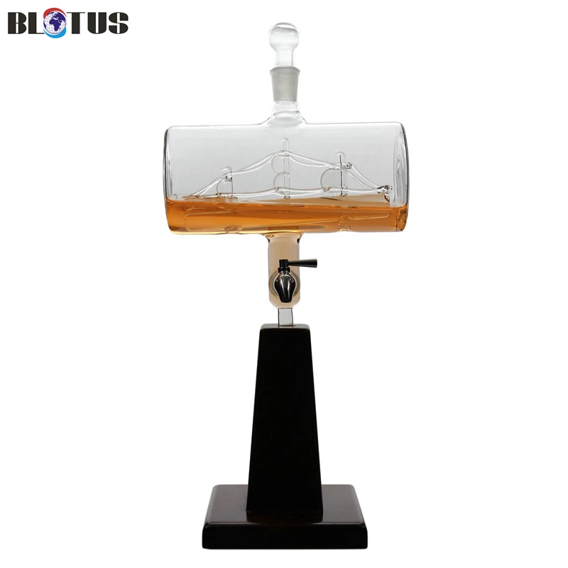 Drum boat whiskey decanter set decanter bracket whiskey stone and funnel