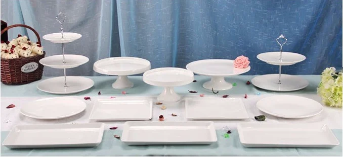 Wedding Afternoon Tea Cake Stand Plate Decorative Cake Plate Porcelain Tiered Wedding Cake Stand