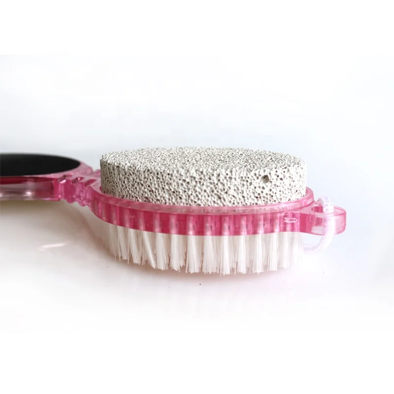 Factory wholesale high quality pink plastic pumice stone dust clean foot file nail brush